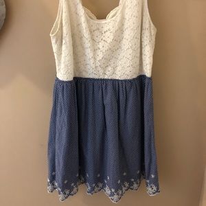 Rue21 blue polka dot dress, size: XL